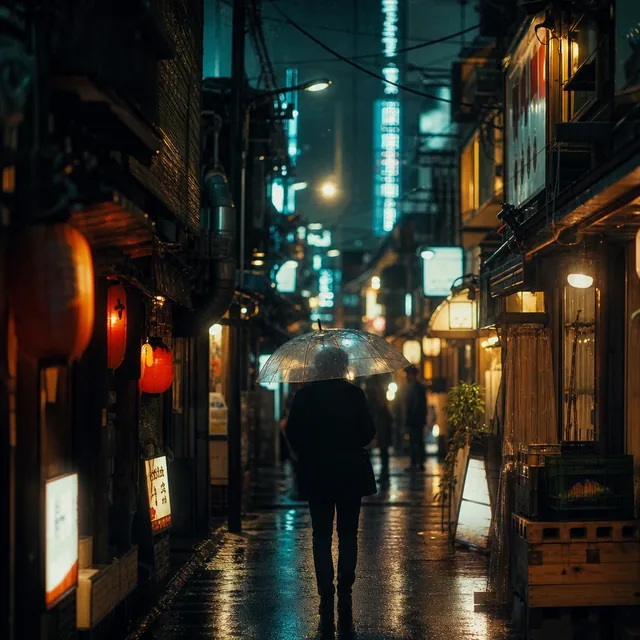 Neon alley at night