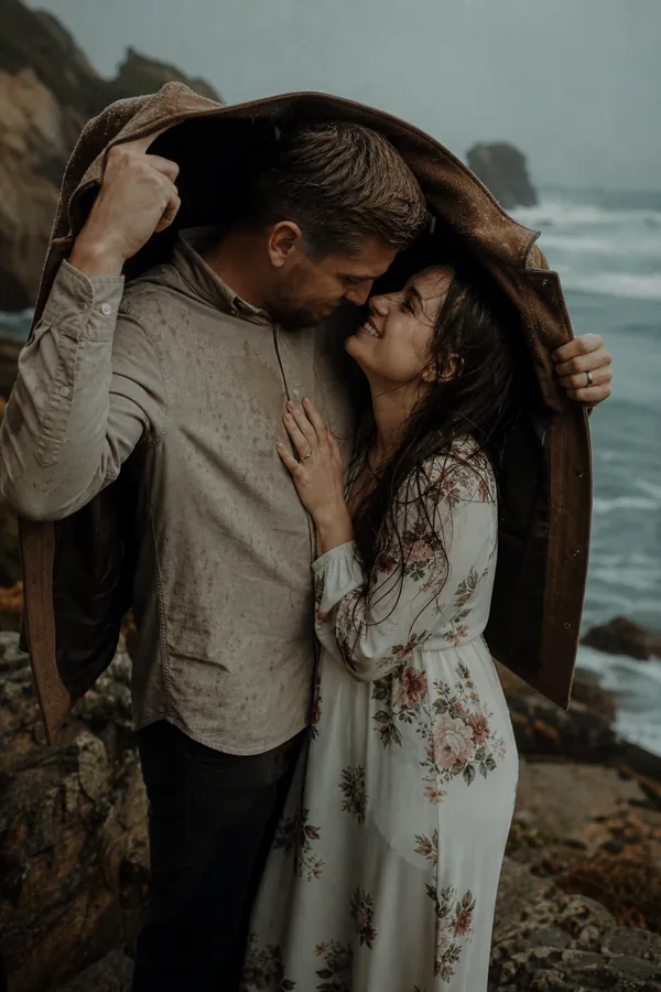 Newly edited photo waiting in the Lightroom publish queue: couple at dusk
