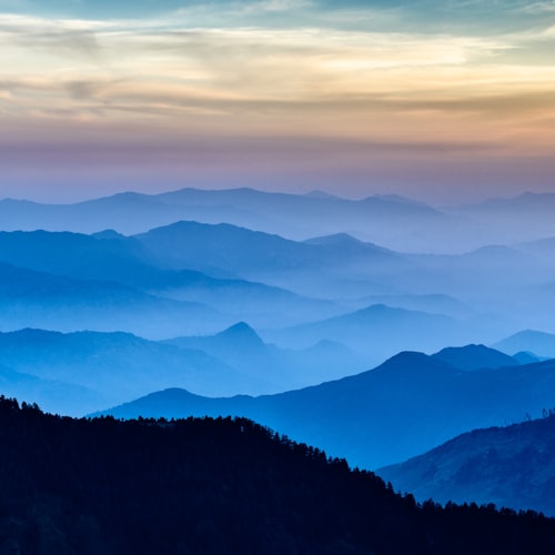 Cool blue mountain ridge