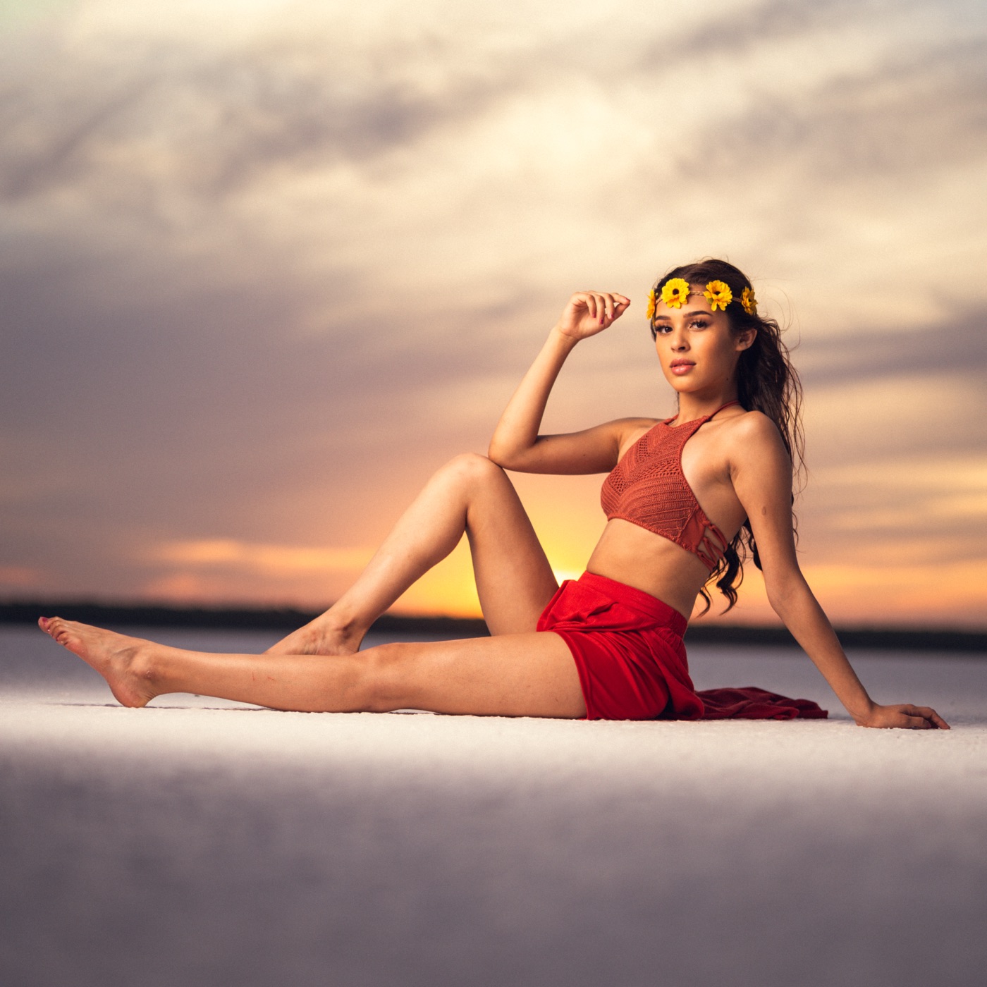 Same sunset portrait with Golden 200 applied