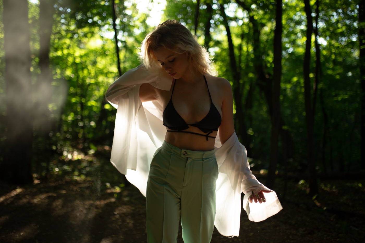 Corrected backlit forest frame before the preset