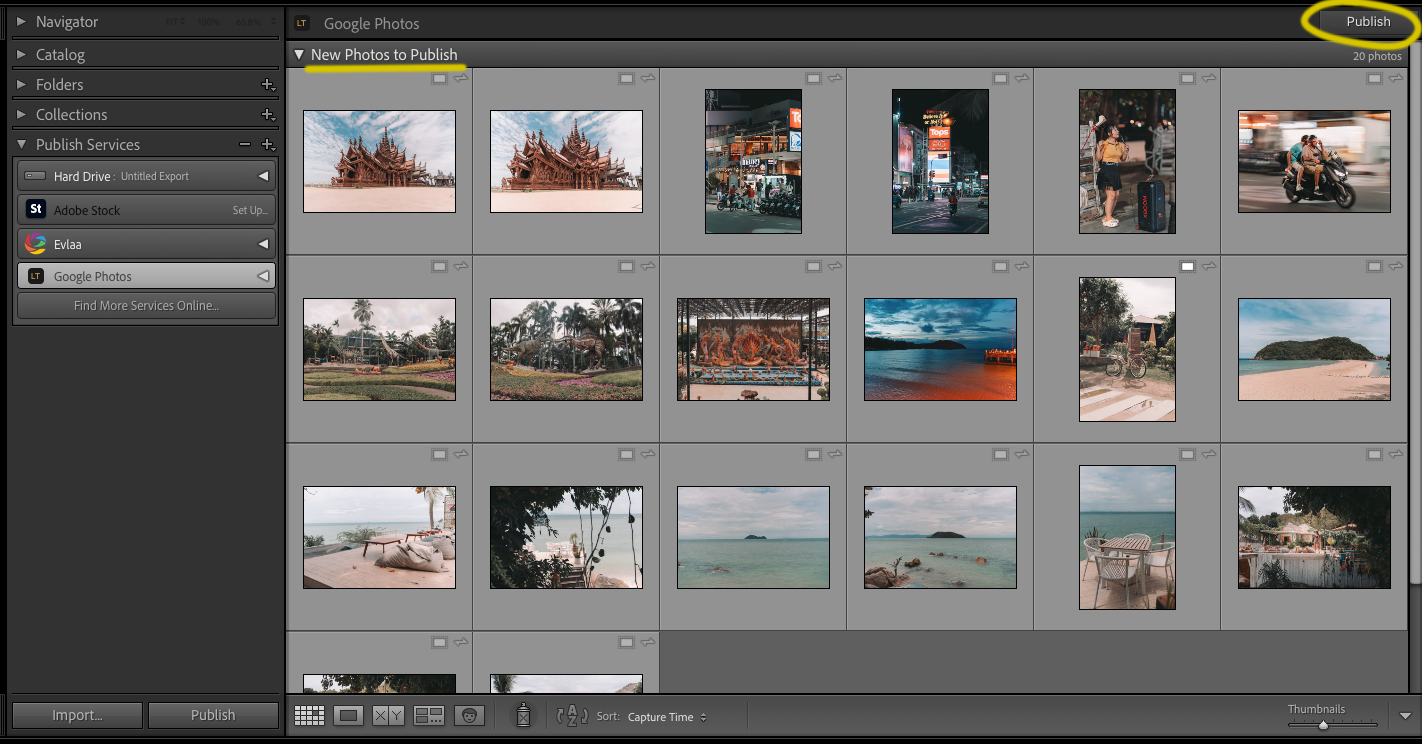 Photos ready to publish in a collection