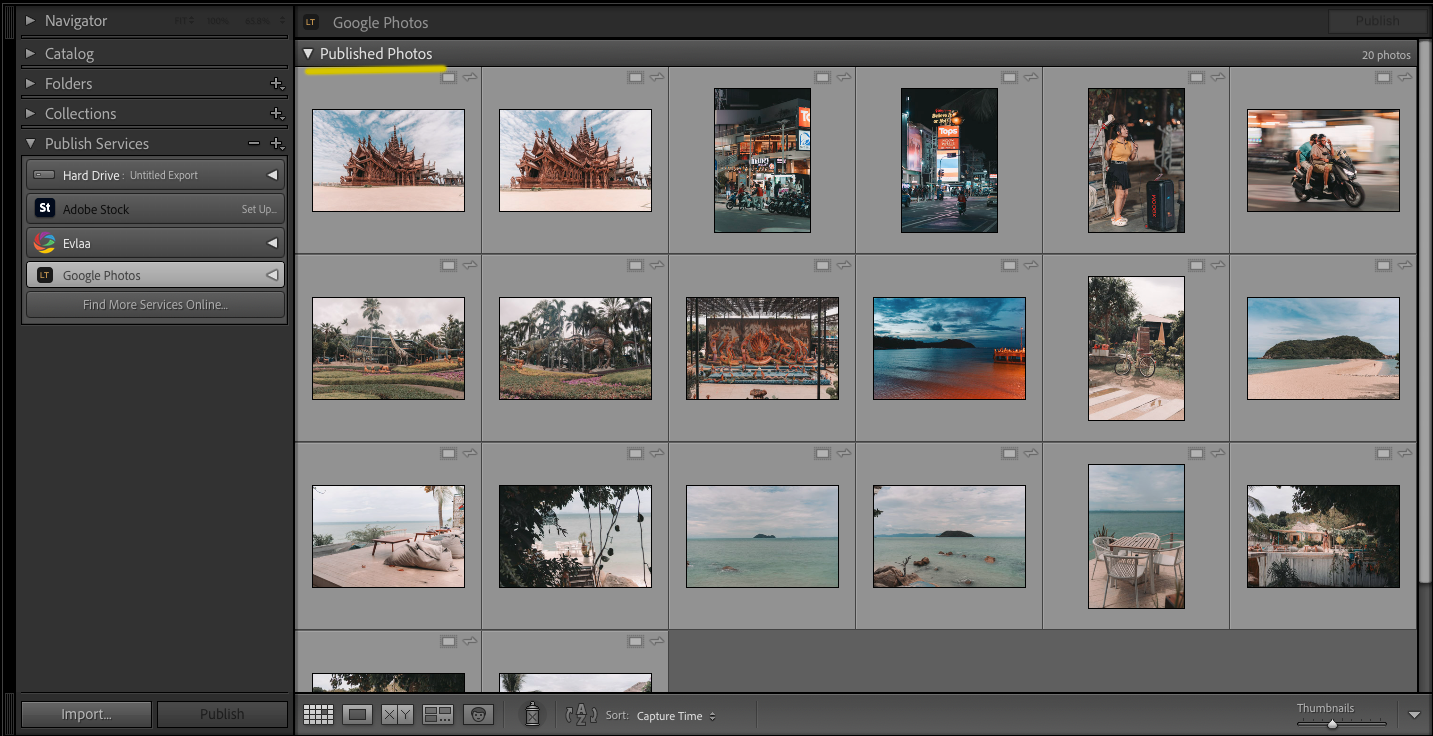 Photos after publishing successfully